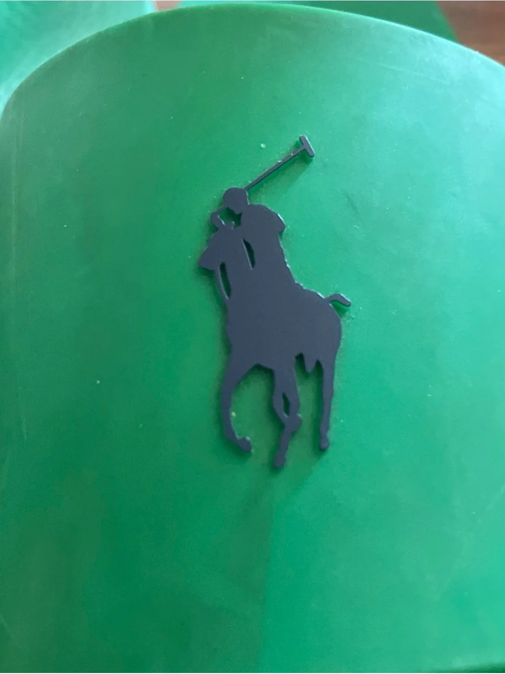Polo Ralph Lauren green rubber polo slides navy blue pony logo Men’s size 13